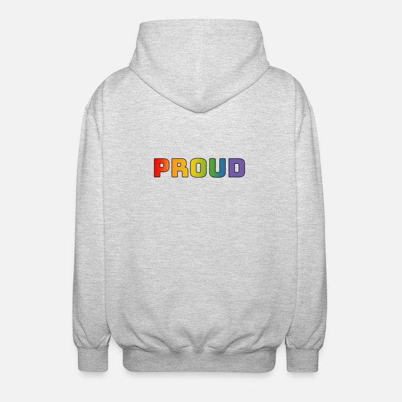 Rainbow proud black - Unisex Hooded Jacket - light heather grey