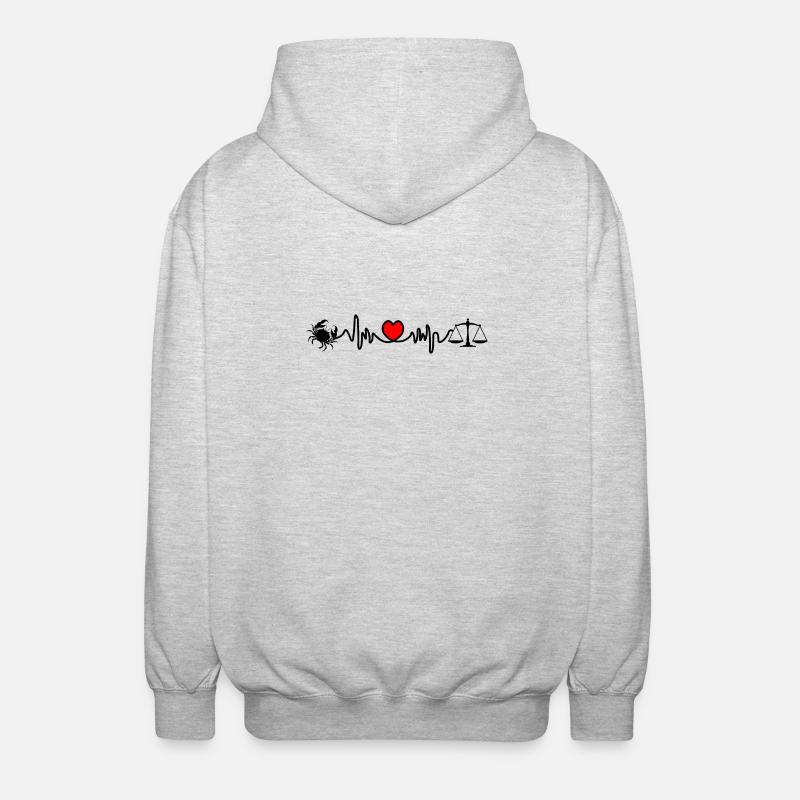 Herzfrequenz-Kardiokrebs-Skala - Unisex Kapuzenjacke - Hellgrau meliert