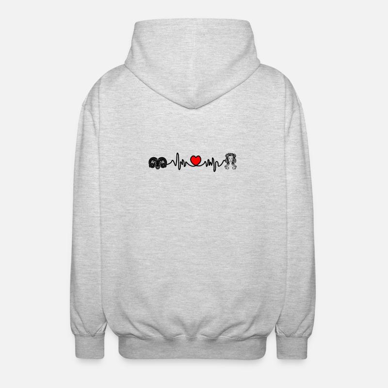 Herzfrequenz Cardio Widder Jungfrau - Unisex Kapuzenjacke - Hellgrau meliert