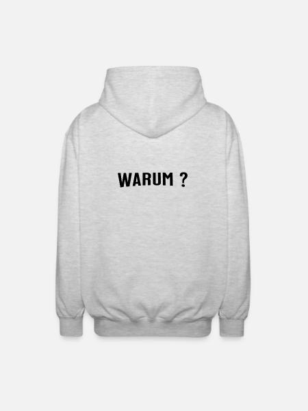 Warum ? - Unisex Kapuzenjacke - Hellgrau meliert