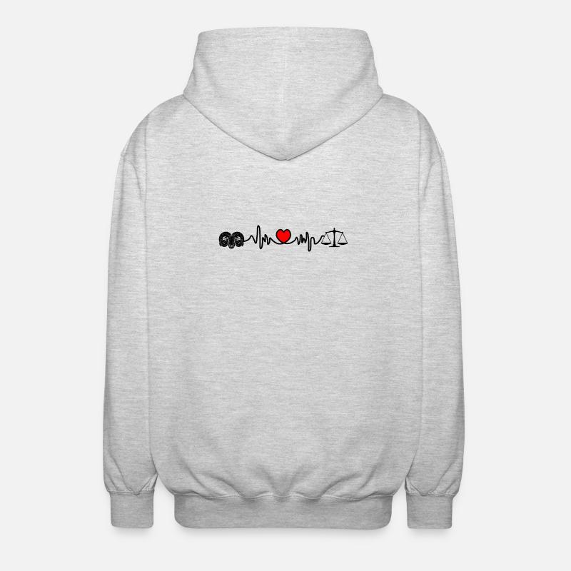 Herzfrequenz-Cardio-Ram-Skala - Unisex Kapuzenjacke - Hellgrau meliert