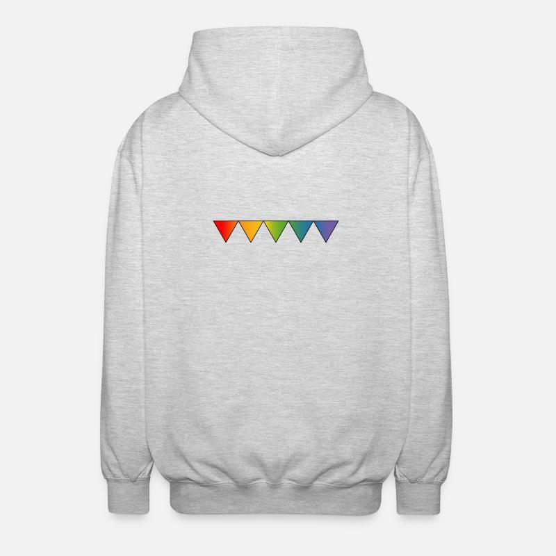 Regenbogen queer triangles - Unisex Kapuzenjacke - Hellgrau meliert