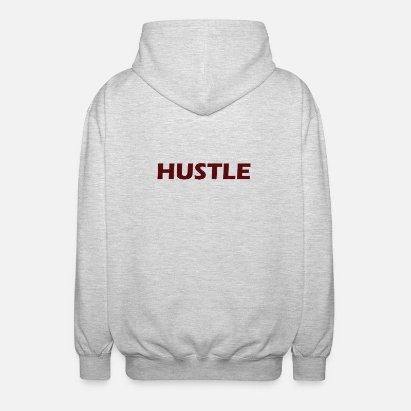 Conception typographique audacieuse Hustle - Veste à capuche unisexe - gris clair chiné
