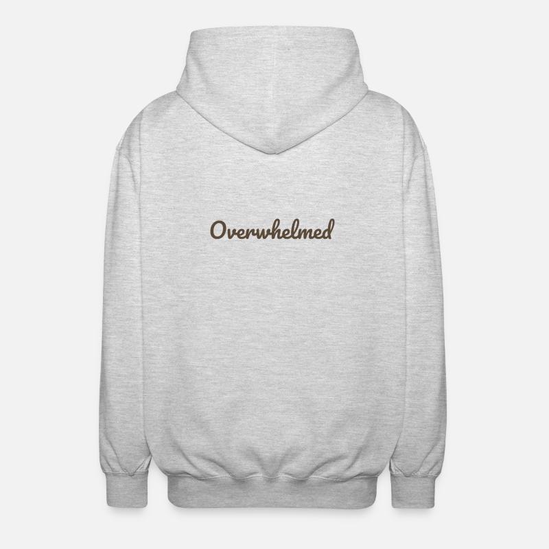 Überwältigt Script-Text in Braun - Unisex Kapuzenjacke - Hellgrau meliert
