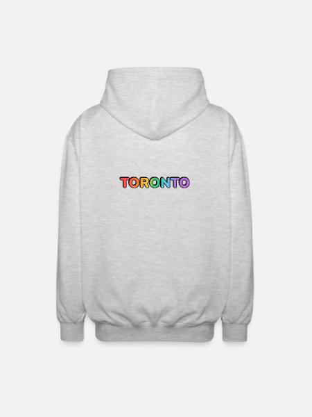 Toronto City in Rainbow Letters - Unisex Hooded Jacket - light heather grey