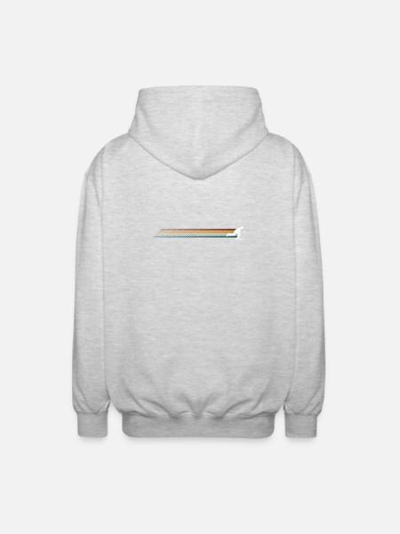 Sunset Stripes Runner Silhouette - Unisex Hooded Jacket - light heather grey