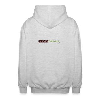 guided Thinking  - Unisex Hooded Jacket - light heather grey - Back - AI Model Male 185 light (185cm)