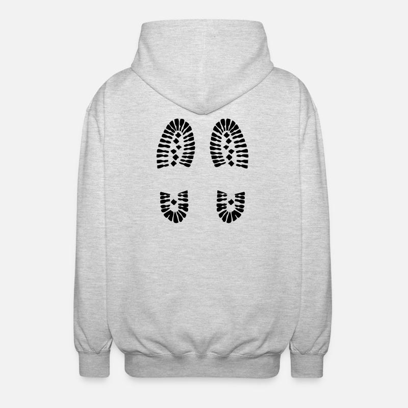 Footprints (V) - Unisex Hooded Jacket - light heather grey