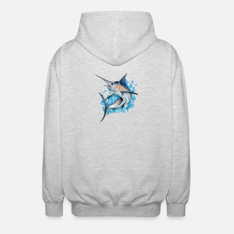 Speerfisch - Unisex Kapuzenjacke - Hellgrau meliert