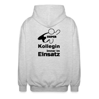 Super Kollegin Geschenk - Unisex Kapuzenjacke - Hellgrau meliert - Hinten - AI Model Male 185 light (185cm)