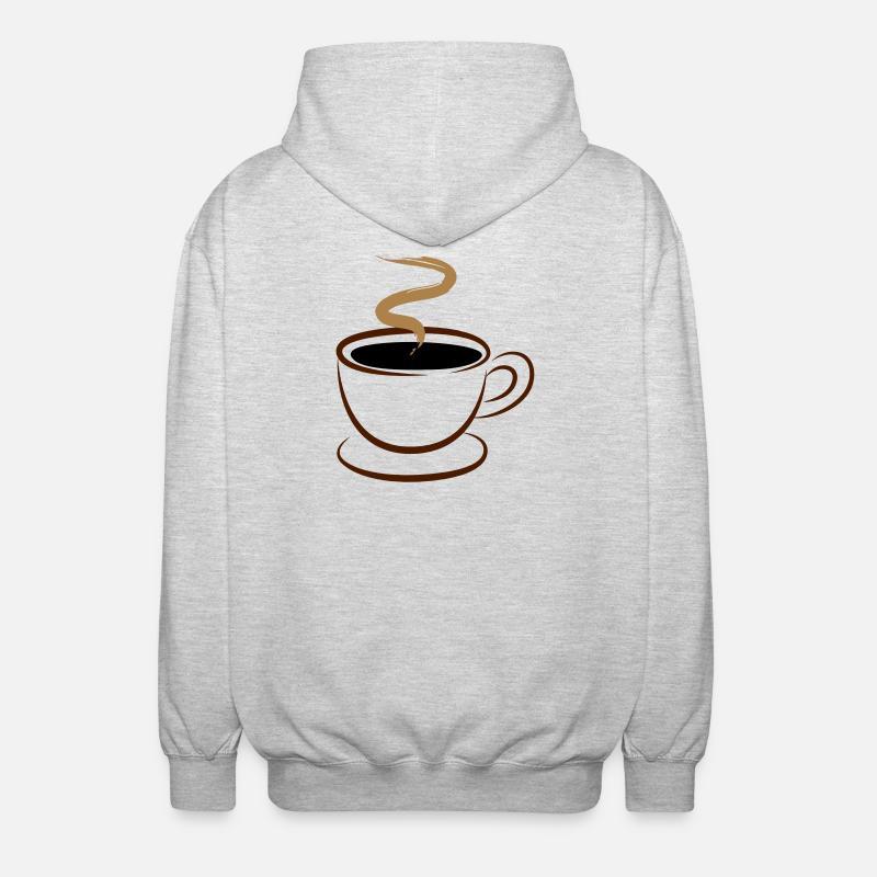 Kaffee - Unisex Kapuzenjacke - Hellgrau meliert