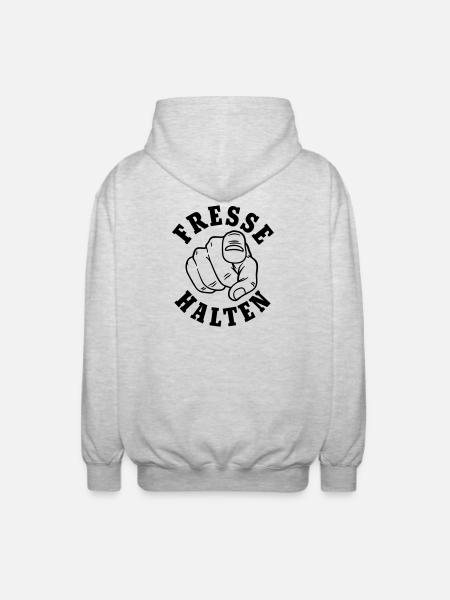 Fresse halten - Unisex Kapuzenjacke - Hellgrau meliert