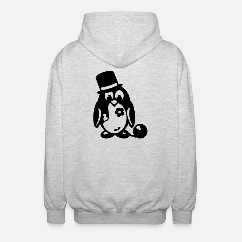 pinguin junggesellenabschied - Unisex Kapuzenjacke - Hellgrau meliert
