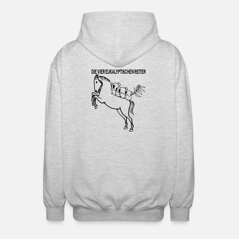 Die vier eukalyptischen Reiter - Unisex Kapuzenjacke - Hellgrau meliert