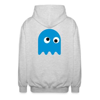 Game Classics Ghost - Unisex Kapuzenjacke - Hellgrau meliert - Hinten - AI Model Male 185 light (185cm)