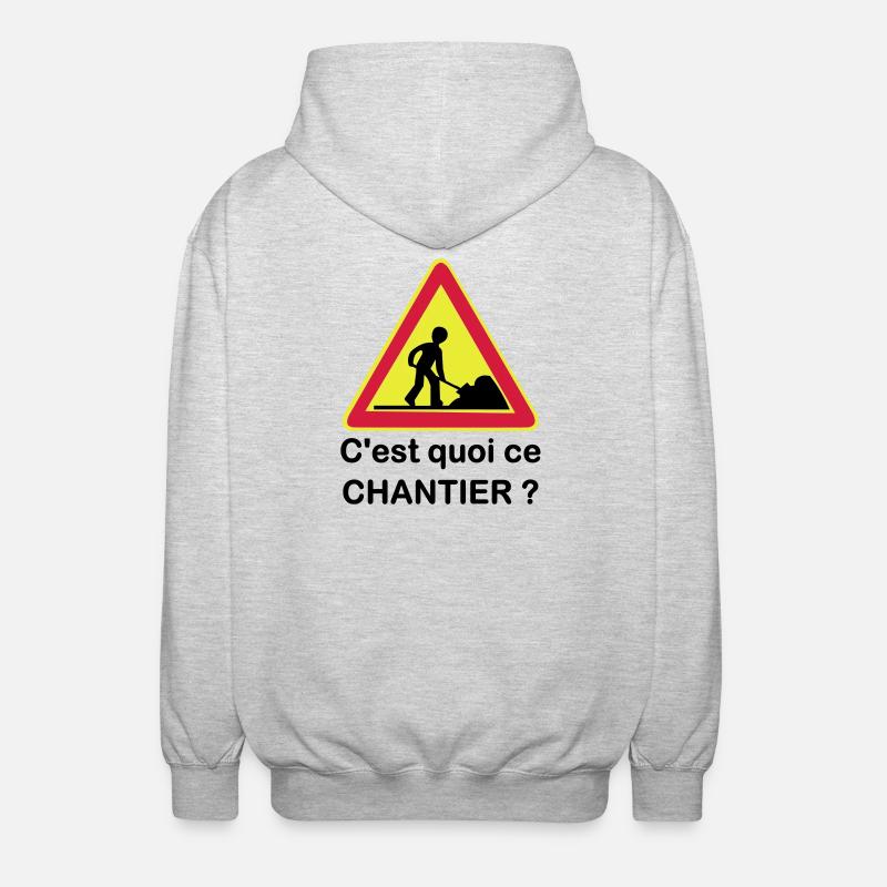 C'est quoi ce chantier ? - Veste à capuche unisexe - gris clair chiné