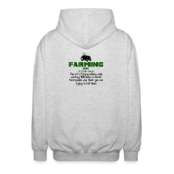 Farming Definition - Unisex Hooded Jacket - light heather grey - Back - AI Model Male 185 light (185cm)