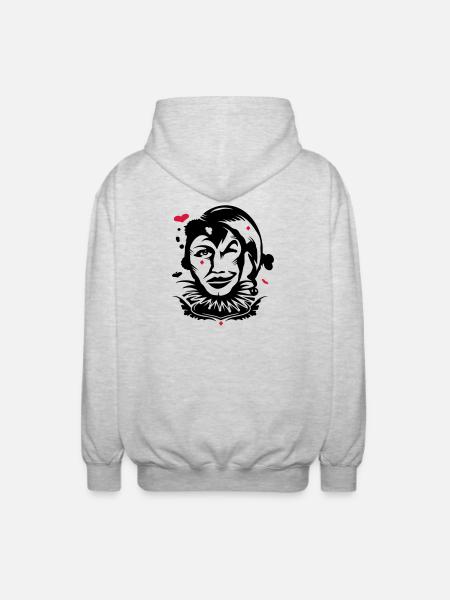 Playing card joker - Unisex Hooded Jacket - light heather grey