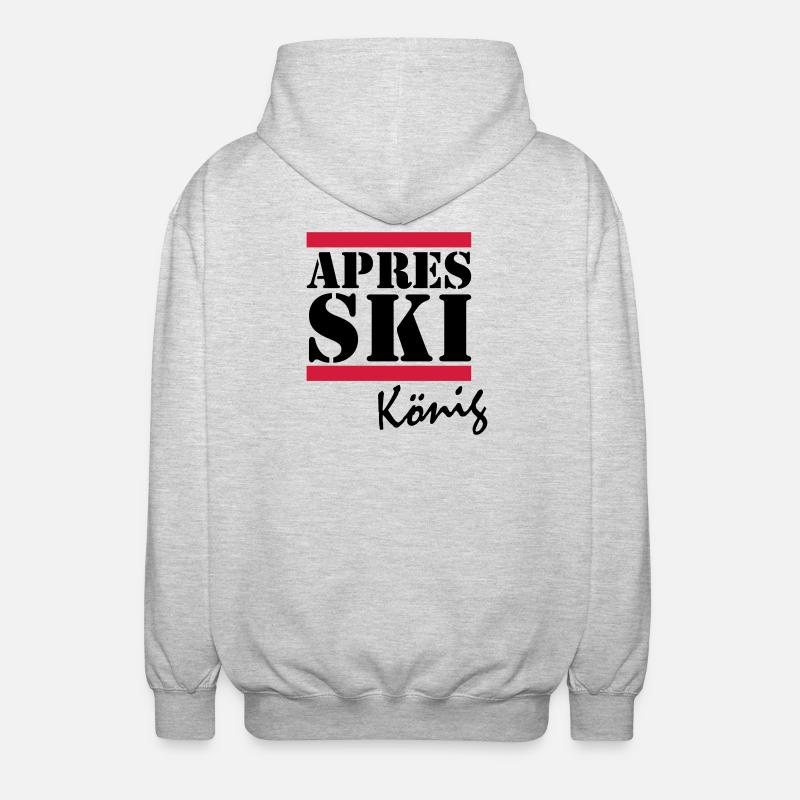 APRES SKI KÖNIG - Unisex Kapuzenjacke - Hellgrau meliert