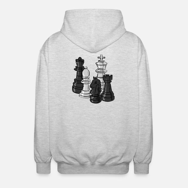 échecs - Veste à capuche unisexe - gris clair chiné