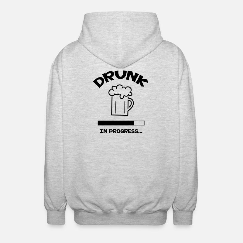 Drunk in progress... - Unisex Kapuzenjacke - Hellgrau meliert