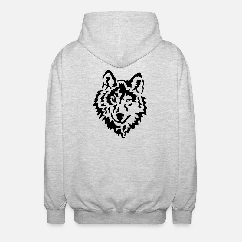le loup - Veste à capuche unisexe - gris clair chiné
