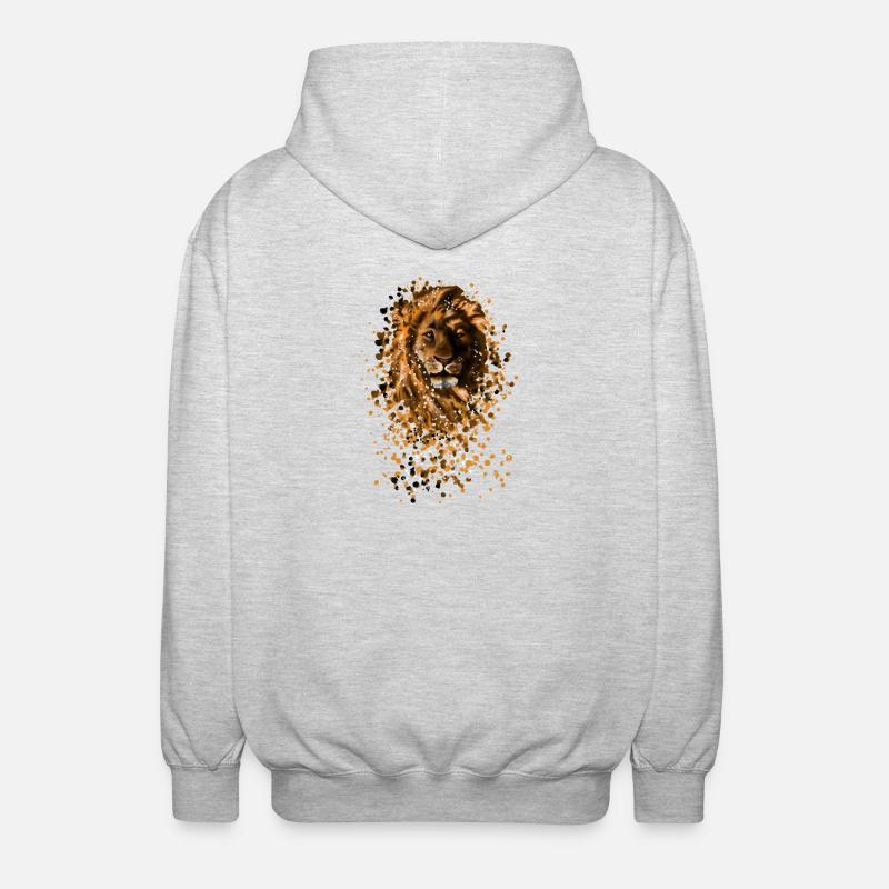Löwe - Unisex Kapuzenjacke - Hellgrau meliert