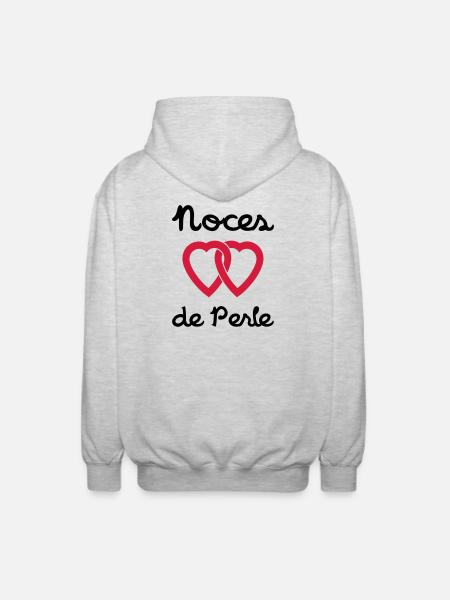 Noces de Perle - Veste à capuche unisexe - gris clair chiné