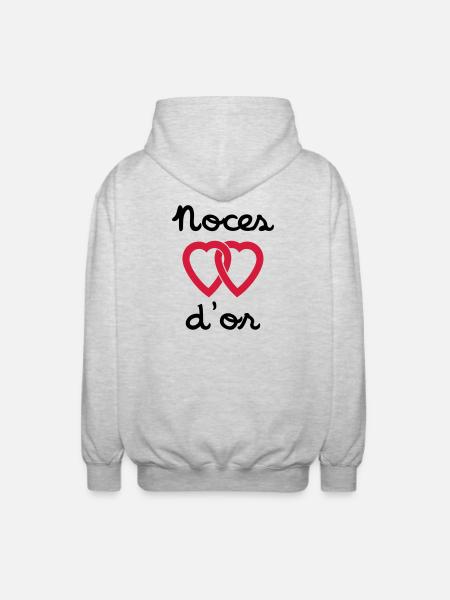 Noces d'or - Veste à capuche unisexe - gris clair chiné