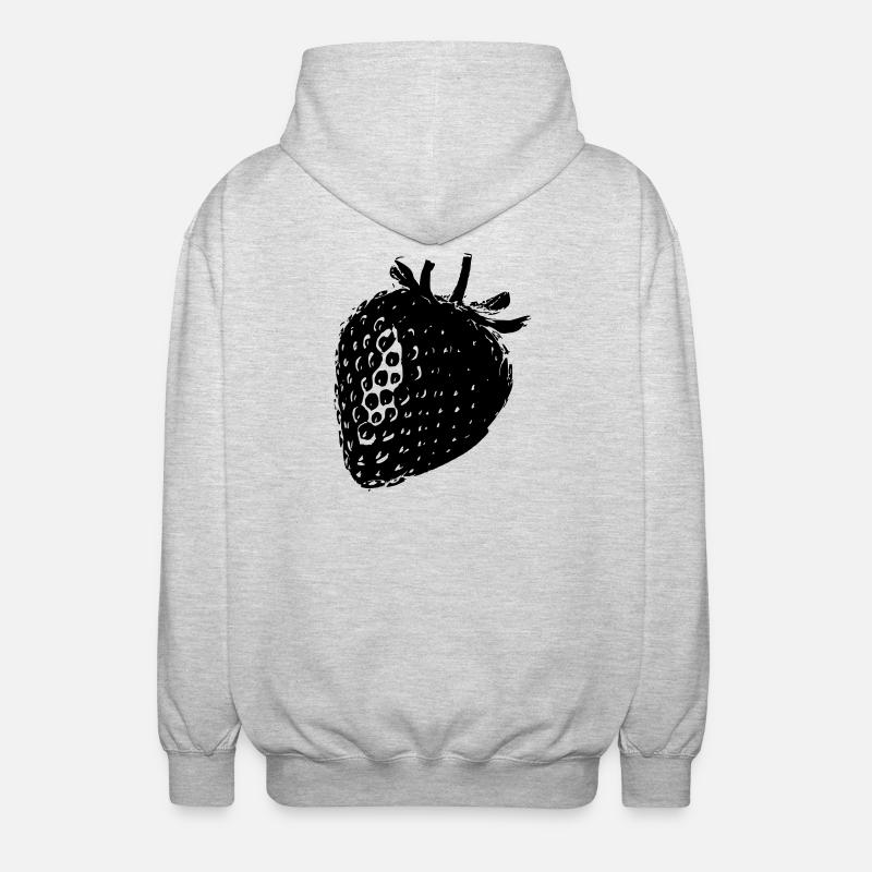 Erdbeere - Unisex Kapuzenjacke - Hellgrau meliert