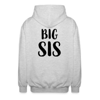 big sis Schwester Geschwister Familie Geschenk - Veste à capuche unisexe - gris clair chiné - Dos - AI Model Male 185 light (185cm)