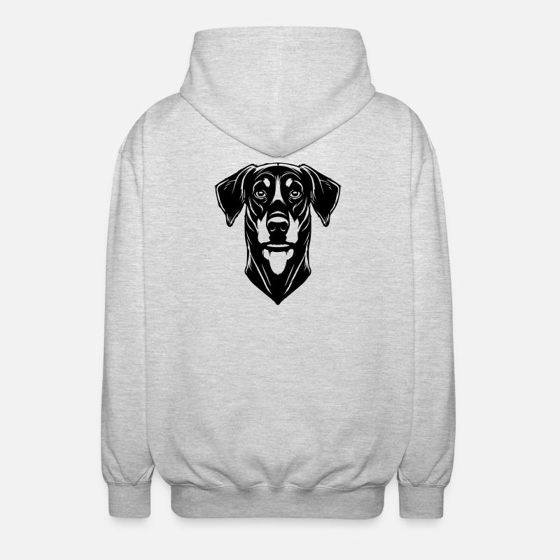 Dobermann - Unisex Kapuzenjacke - Hellgrau meliert