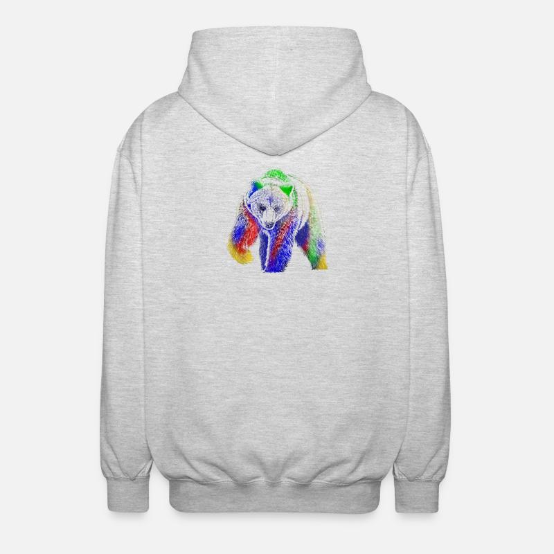 Bär - Unisex Kapuzenjacke - Hellgrau meliert