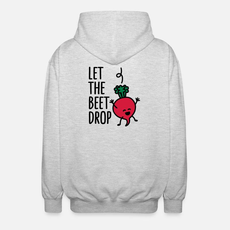 Let the beet drop - Unisex Kapuzenjacke - Hellgrau meliert