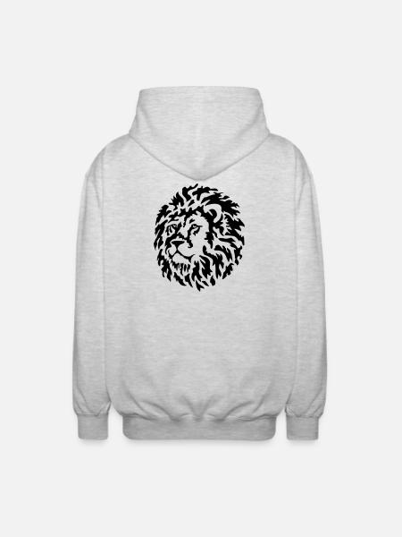 lion - Unisex Hooded Jacket - light heather grey