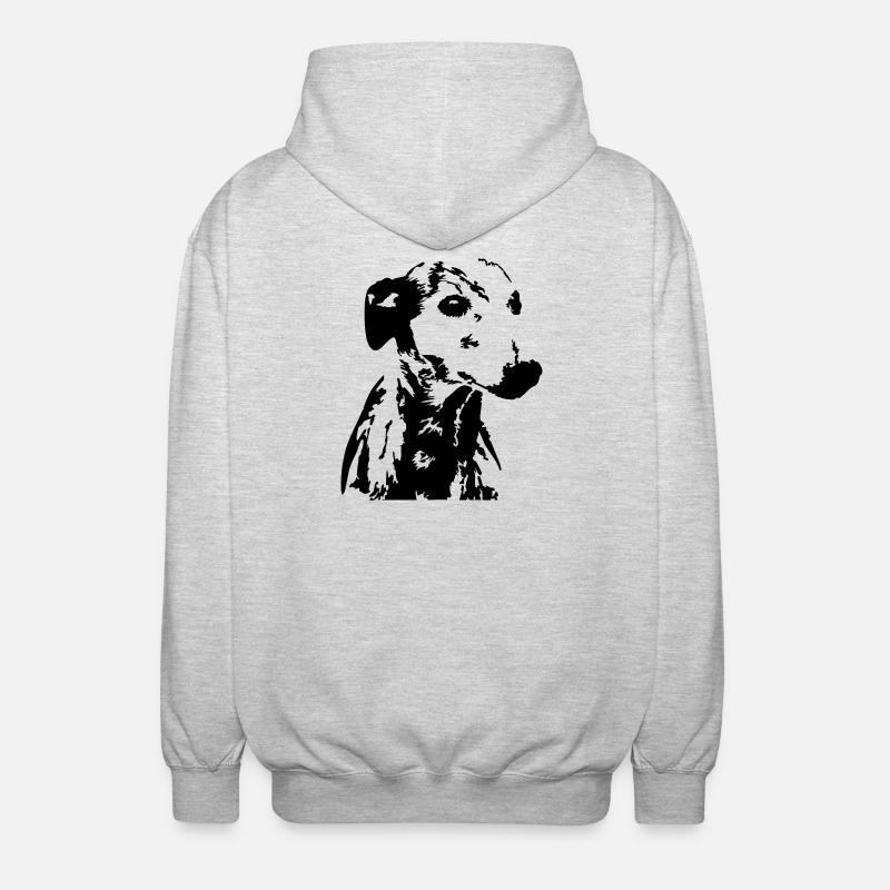 Whippet Kopf - Unisex Kapuzenjacke - Hellgrau meliert