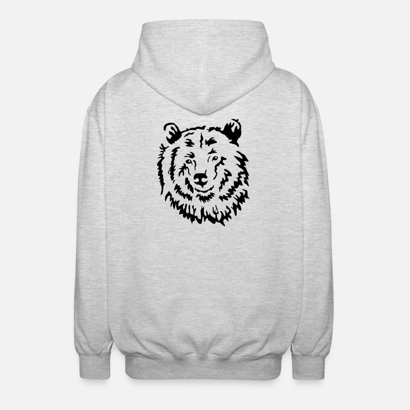 Baer Raubtier - Unisex Kapuzenjacke - Hellgrau meliert