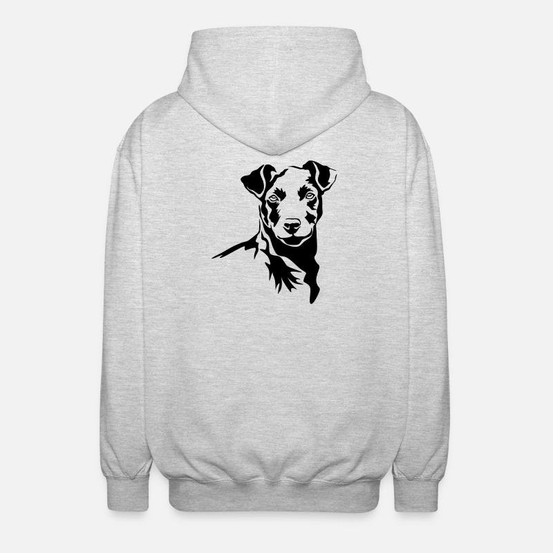 Tête de Patterdale Terrier - Veste à capuche unisexe - gris clair chiné