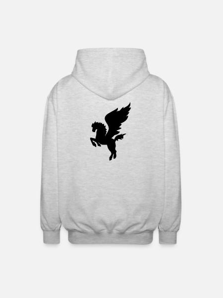 Pegasus Winged Horse Greek Mythology - Unisex Hooded Jacket - light heather grey