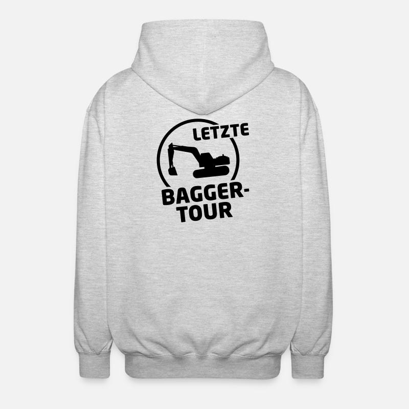 baggertour jga hochzeit - Unisex Kapuzenjacke - Hellgrau meliert