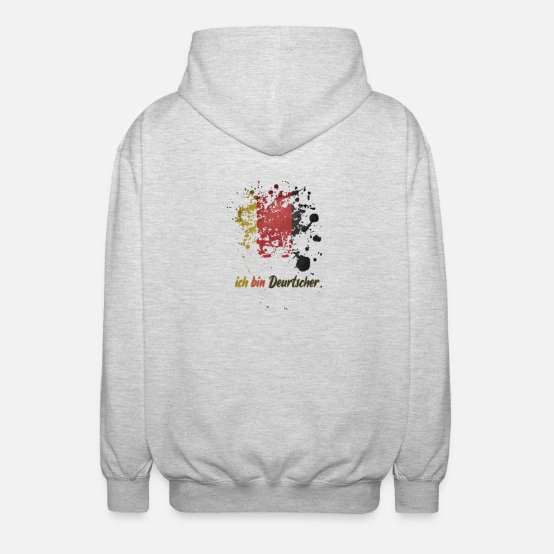 ich bin deutscher - Unisex Kapuzenjacke - Hellgrau meliert