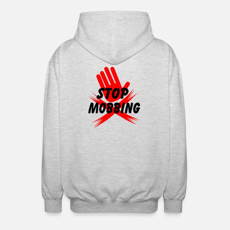 Arrêtez de harceler la main - Veste à capuche unisexe - gris clair chiné