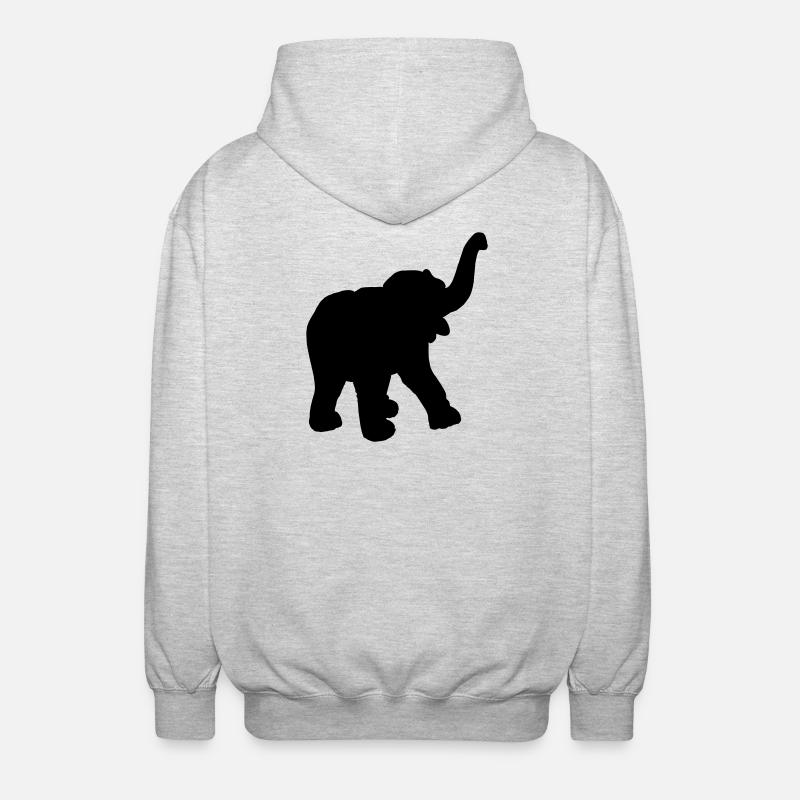 Cheerful young little elephant from circus - Unisex Hooded Jacket - light heather grey