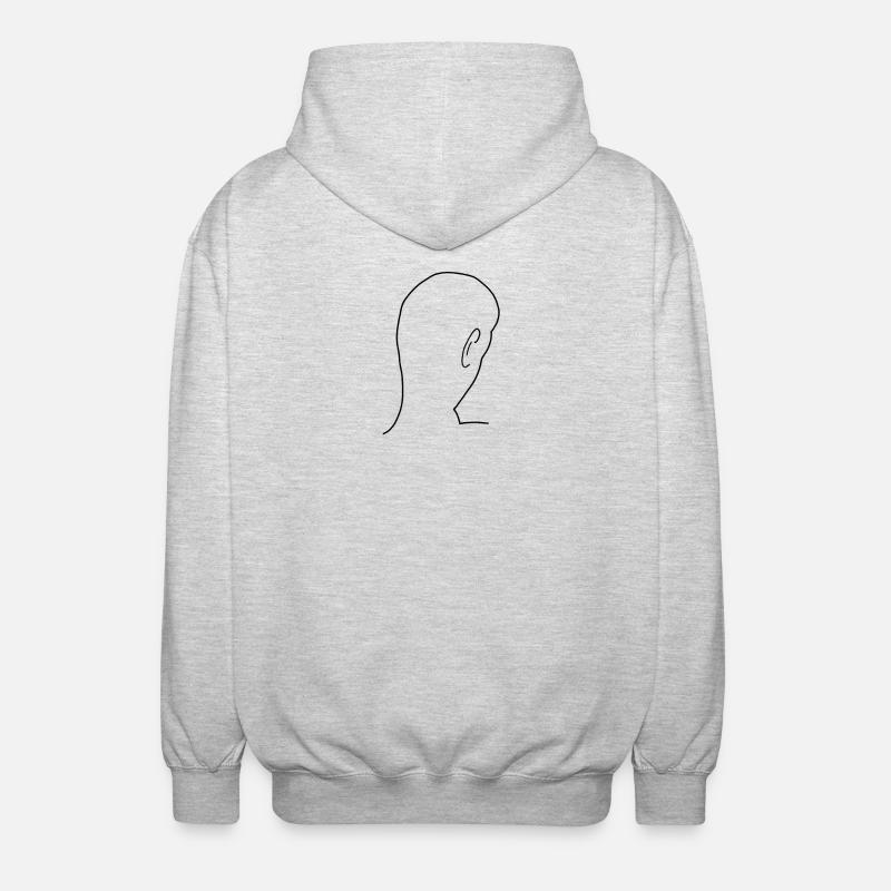 Kopf Hinterkopf Glatze - Unisex Kapuzenjacke - Hellgrau meliert