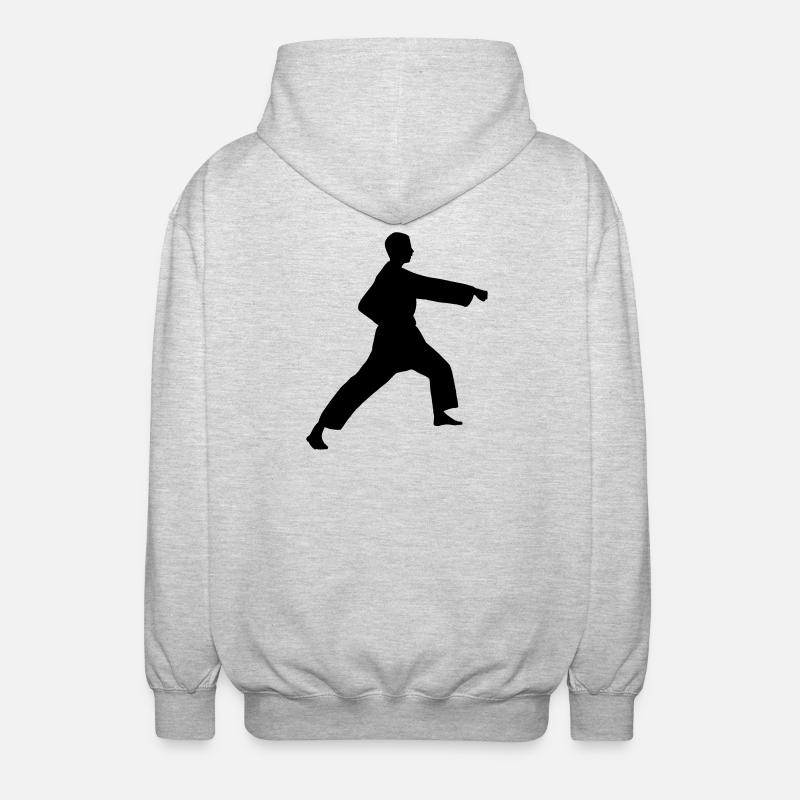 Punsch Karate oder Teakwondo Punsch - Unisex Kapuzenjacke - Hellgrau meliert