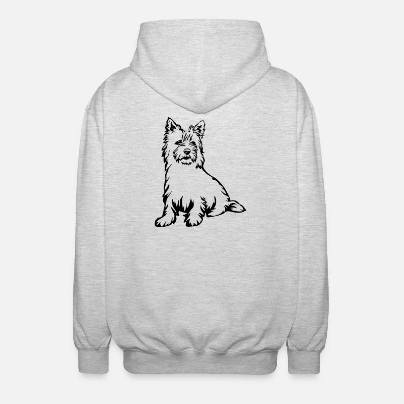 Cairn Terrier - Unisex Kapuzenjacke - Hellgrau meliert