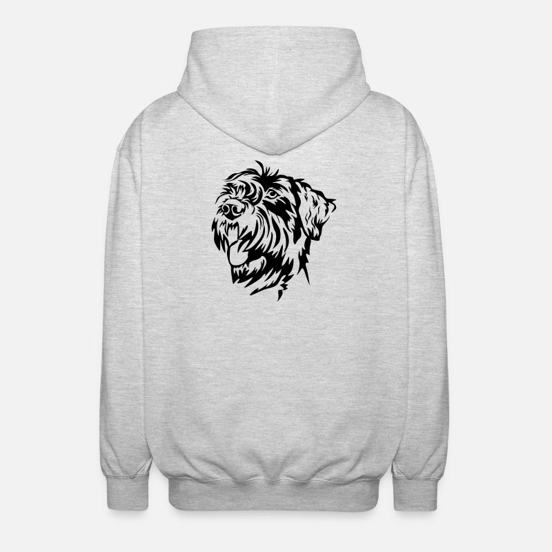 Tête de schnauzer géant - Veste à capuche unisexe - gris clair chiné
