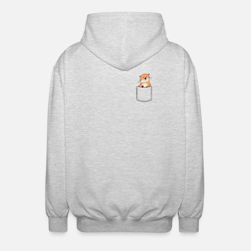 Loutres - Veste à capuche unisexe - gris clair chiné