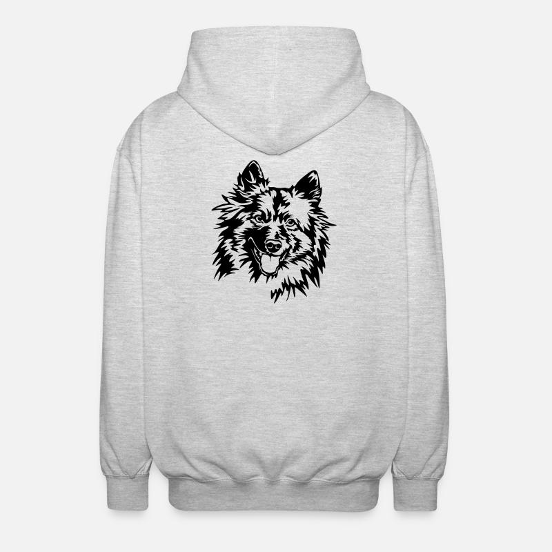 Wolfspitz Head - Unisex Hooded Jacket - light heather grey