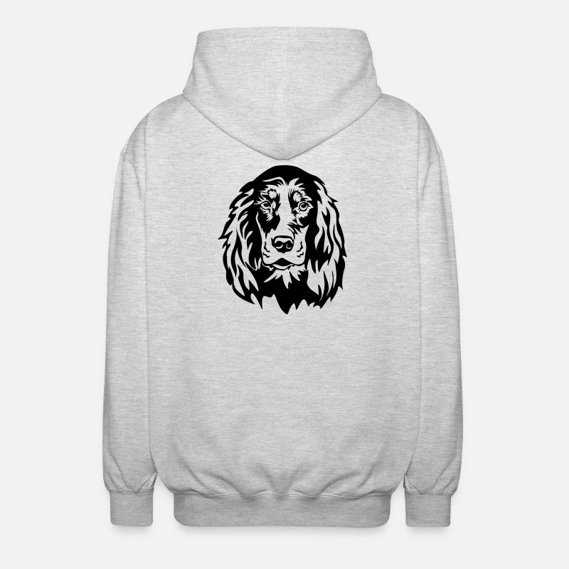 Gordon Setter Kopf - Unisex Kapuzenjacke - Hellgrau meliert